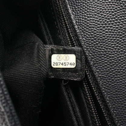 ココハンドル フラップ マトラッセ ハンドバッグ キャビアスキン ダークグレー シルバー金具 2WAY シャネル バッグ CHANEL