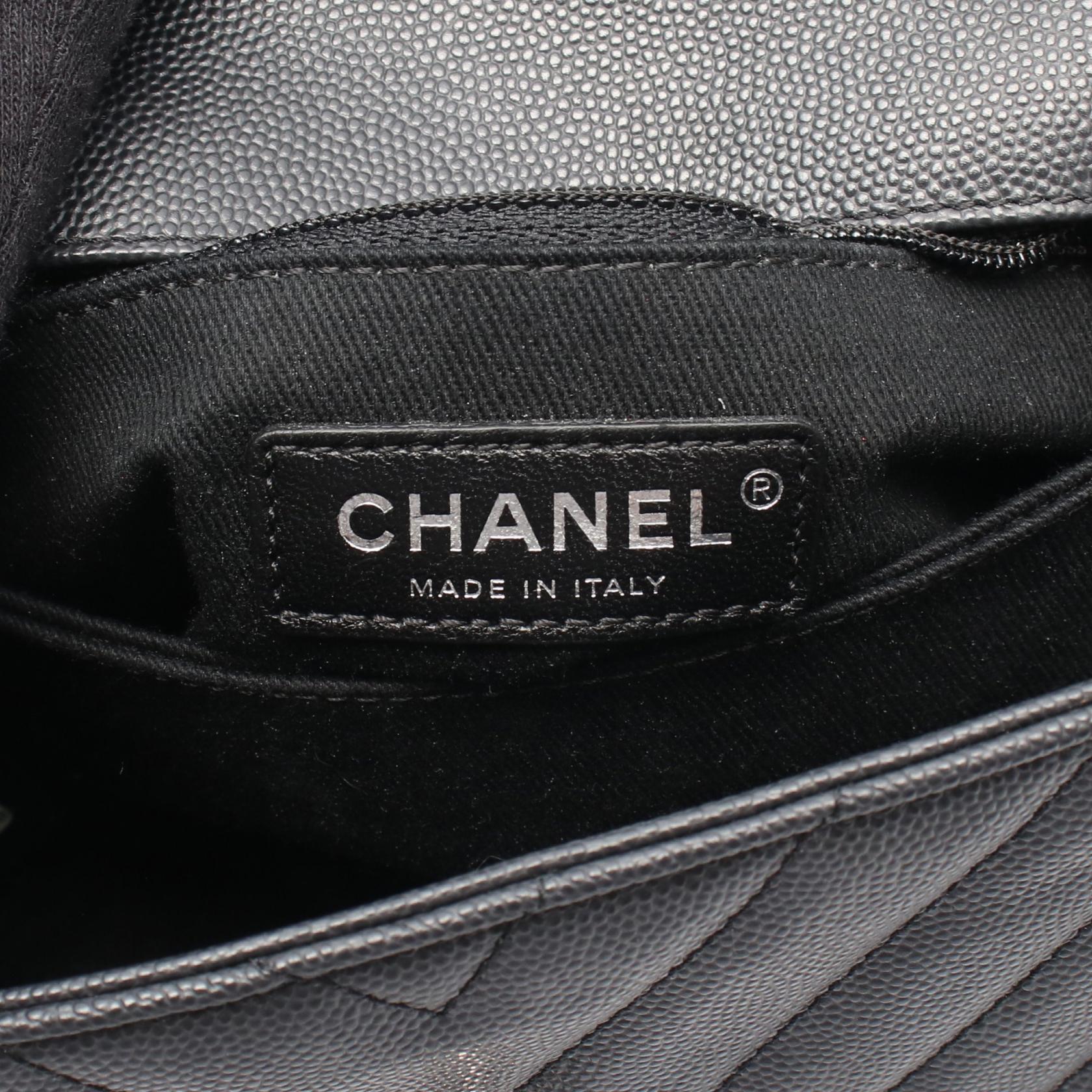 ココハンドル フラップ マトラッセ ハンドバッグ キャビアスキン ダークグレー シルバー金具 2WAY シャネル バッグ CHANEL