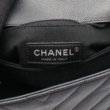ココハンドル フラップ マトラッセ ハンドバッグ キャビアスキン ダークグレー シルバー金具 2WAY シャネル バッグ CHANEL