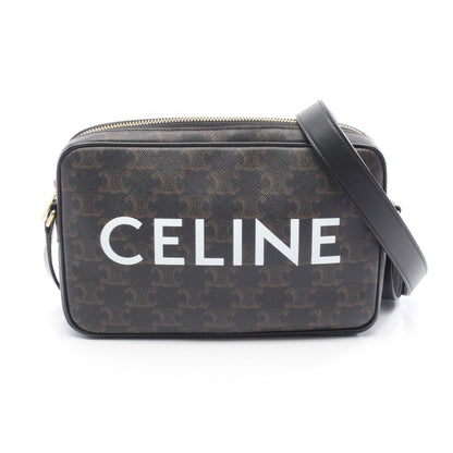 トリオンフ ミディアム メッセンジャーバッグ ショルダーバッグ PVC レザー ブラック ダークブラウン セリーヌ バッグ CELINE