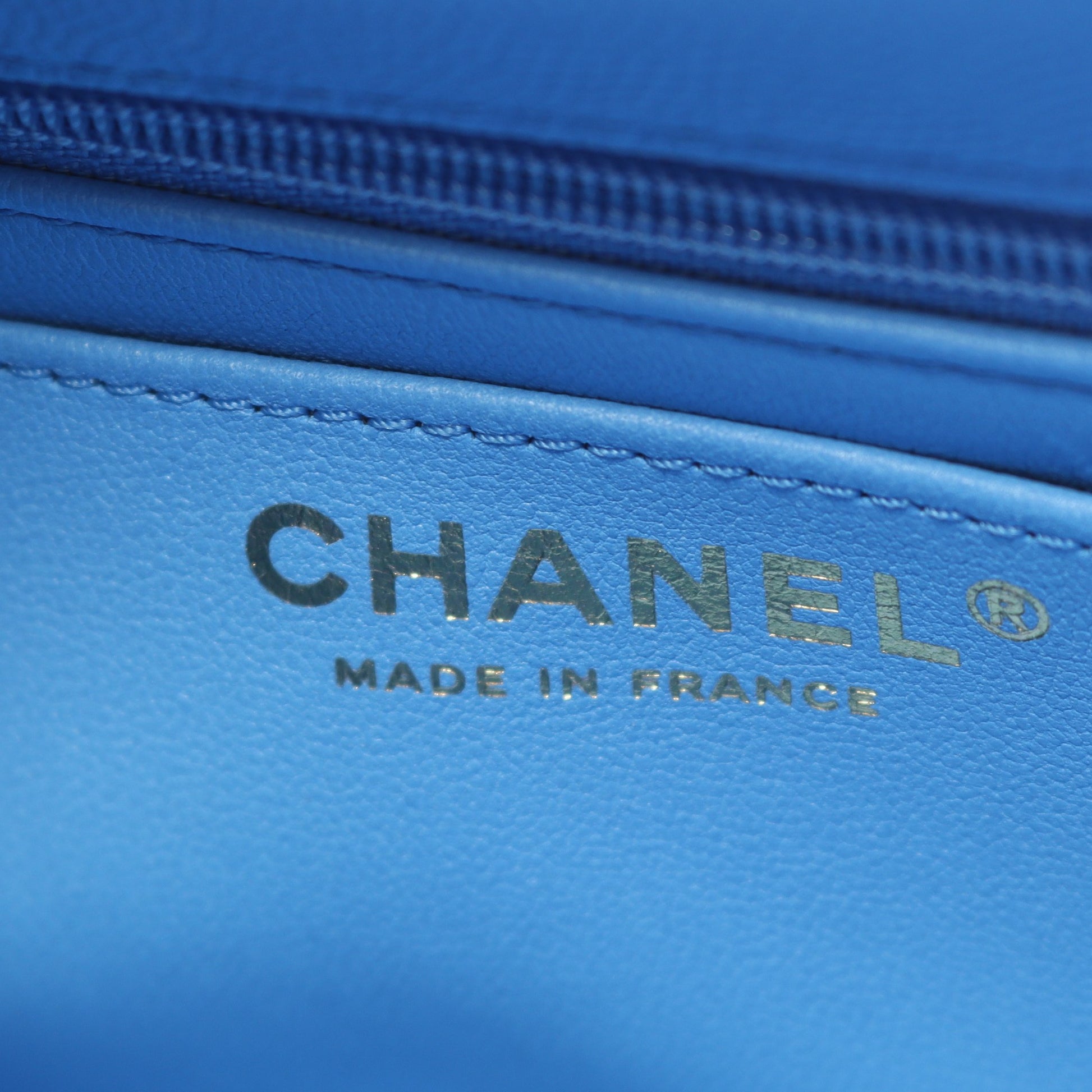 マトラッセ トップハンドル チェーンショルダーバッグ キャビアスキン ブルー ゴールド金具 2WAY シャネル バッグ CHANEL