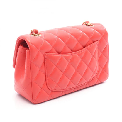 ミニマトラッセ20 チェーンショルダーバッグ レザー ピンクレッド ゴールド金具 シャネル バッグ CHANEL