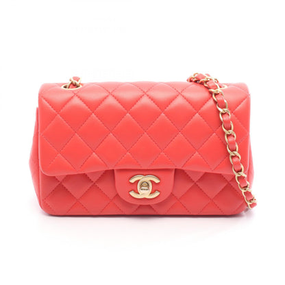 ミニマトラッセ20 チェーンショルダーバッグ レザー ピンクレッド ゴールド金具 シャネル バッグ CHANEL