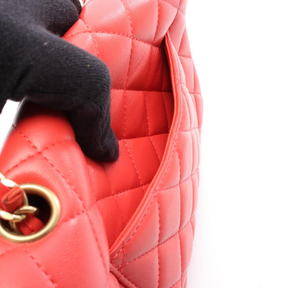 ミニマトラッセ20 チェーンショルダーバッグ レザー ピンクレッド ゴールド金具 シャネル バッグ CHANEL