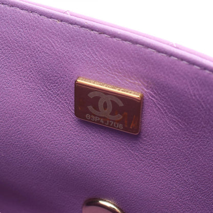 ミニマトラッセ20 チェーンショルダーバッグ レザー パープル ゴールド金具 シャネル バッグ CHANEL