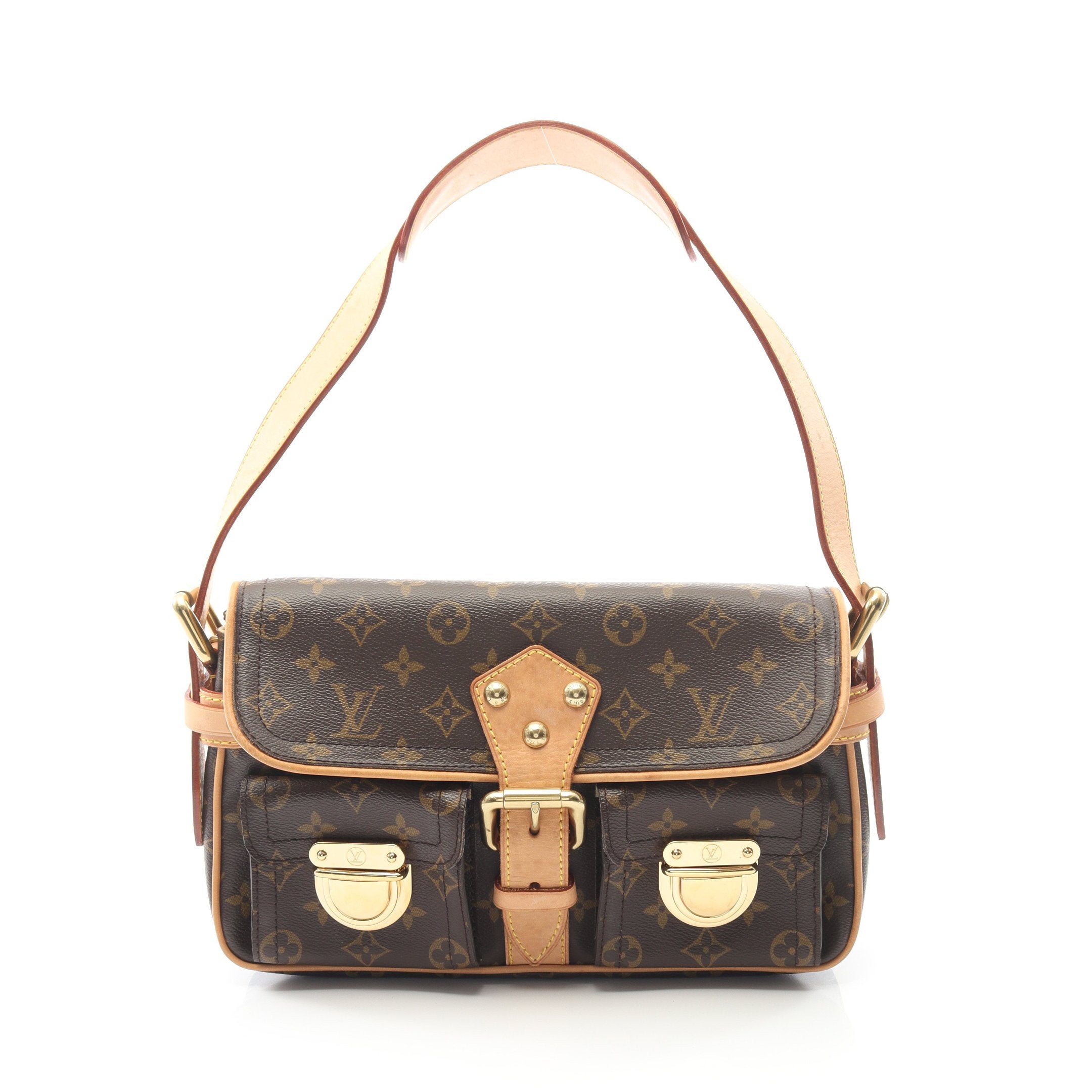 ハドソンPM モノグラム ショルダーバッグ PVC レザー ブラウン ルイ