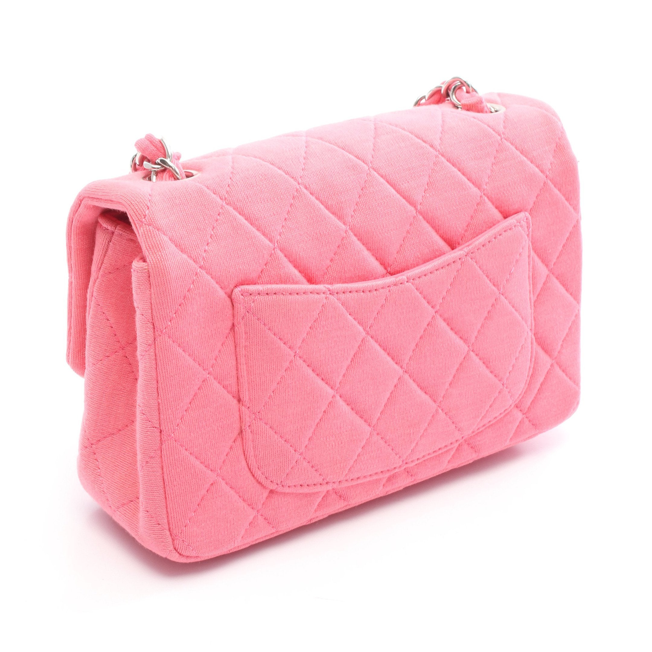 CHANEL ミニマトラッセ　コットンジャージ ミニマトラッセ20 チェーンショルダーバッグ コットンジャージ ピンク