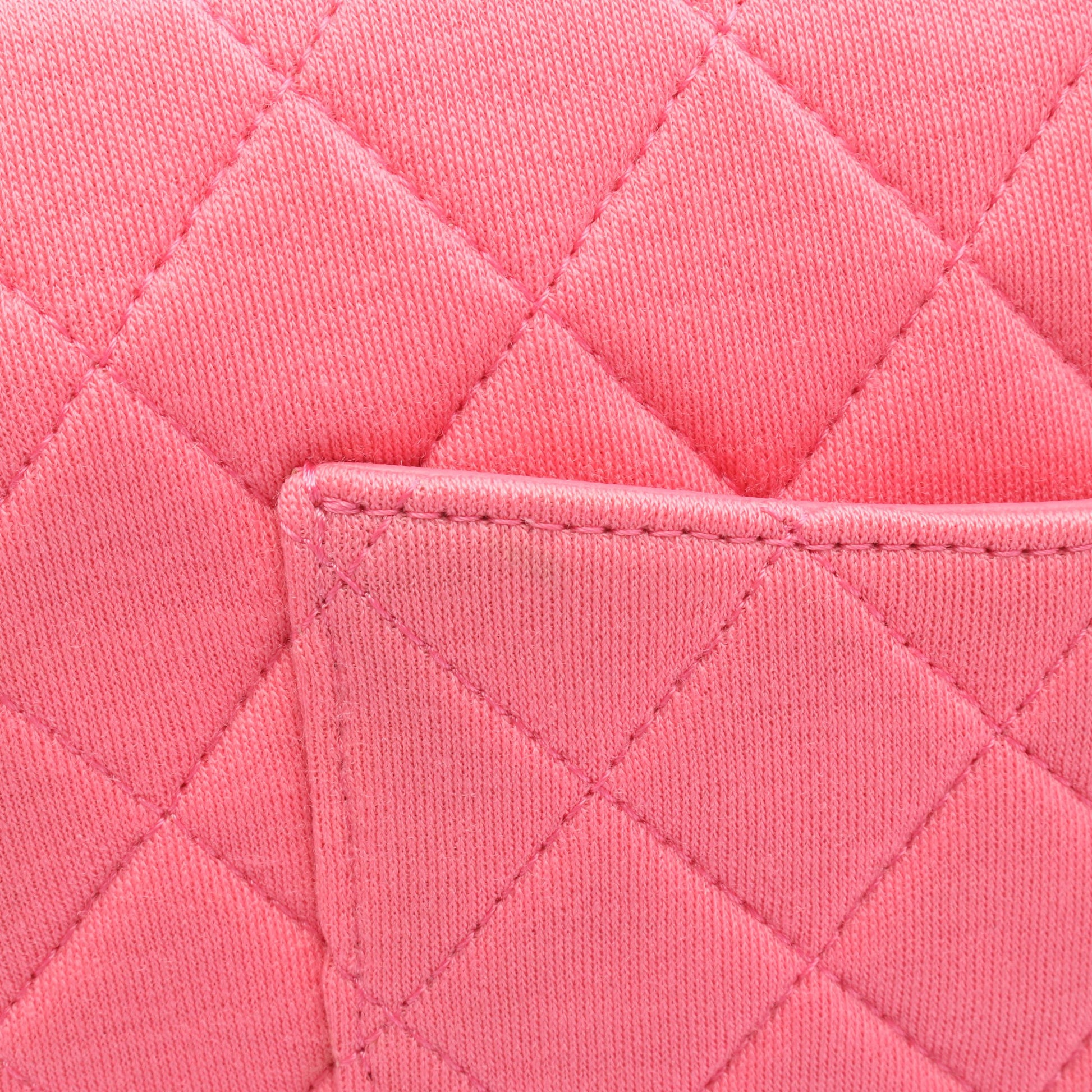 ミニマトラッセ20 チェーンショルダーバッグ コットンジャージ ピンク シルバー金具 シャネル バッグ CHANEL