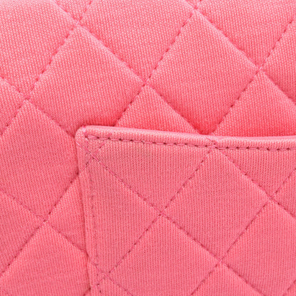 ミニマトラッセ20 チェーンショルダーバッグ コットンジャージ ピンク シルバー金具 シャネル バッグ CHANEL
