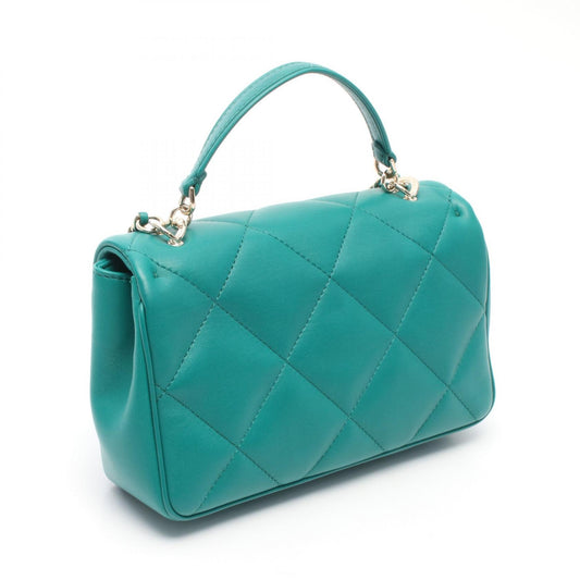 トップハンドル マトラッセ チェーンショルダーバッグ ラムスキン グリーン ゴールド金具 シャネル