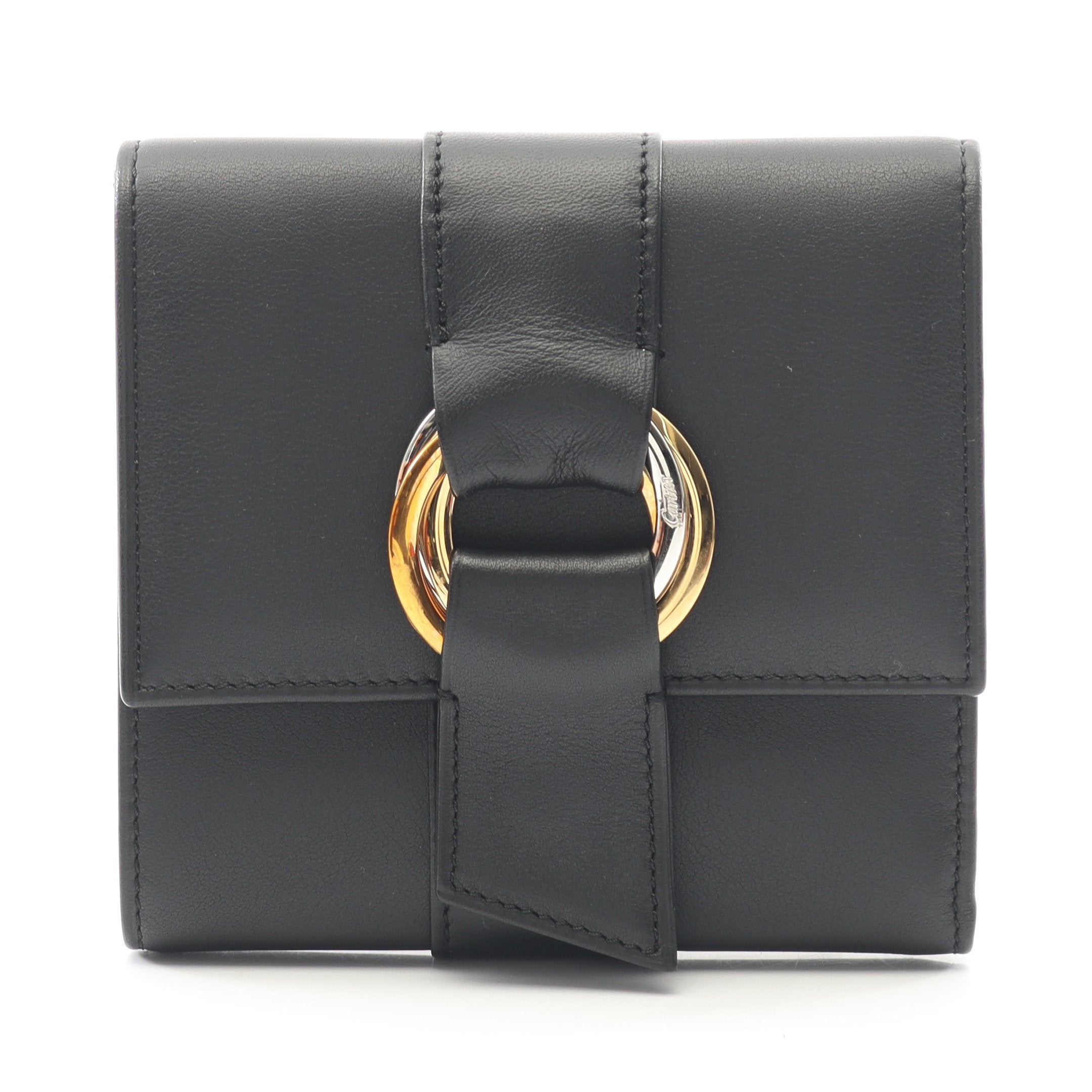 良品✨カルティエ トリニティ 折り財布 持ち手付き 黒 ブラック 良品✨カルティエ トリニティ 折り財布 持ち手付き 黒 ブラック