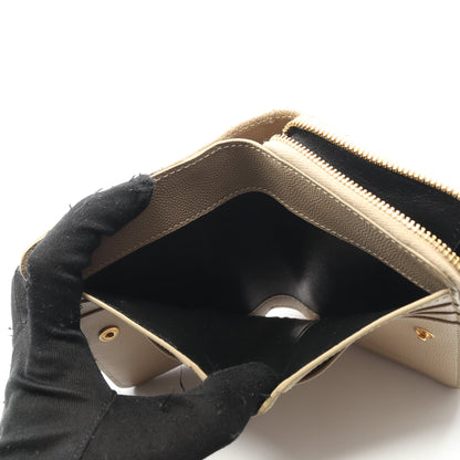 モノグラム 二つ折り財布 レザー ベージュ サンローランパリ 財布・小物 SAINT LAURENT PARIS