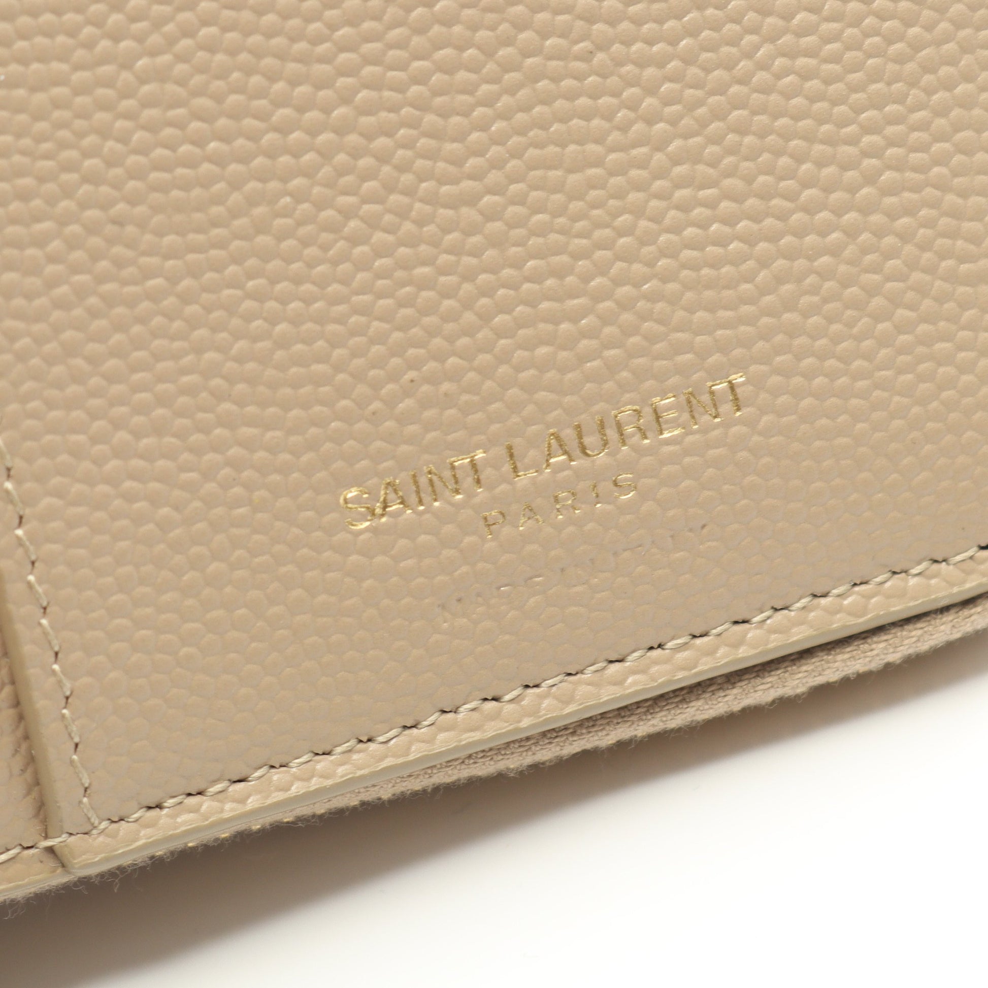 モノグラム 二つ折り財布 レザー ベージュ サンローランパリ 財布・小物 SAINT LAURENT PARIS
