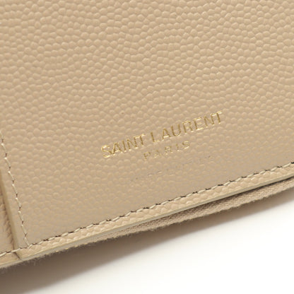モノグラム 二つ折り財布 レザー ベージュ サンローランパリ 財布・小物 SAINT LAURENT PARIS
