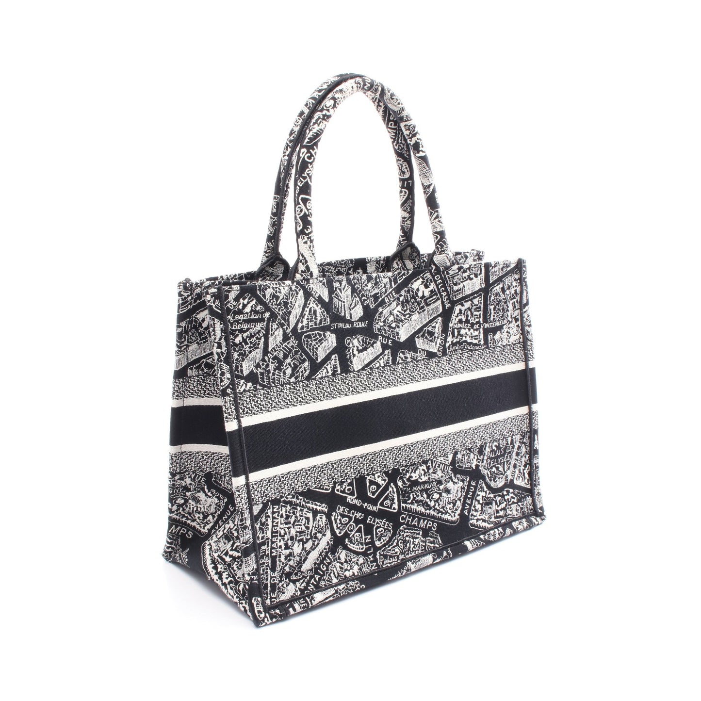BOOK TOTE ブックトート ミディアム ハンドバッグ トートバッグ キャンバス ブラック ホワイト クリスチャンディオール バッグ Christian Dior