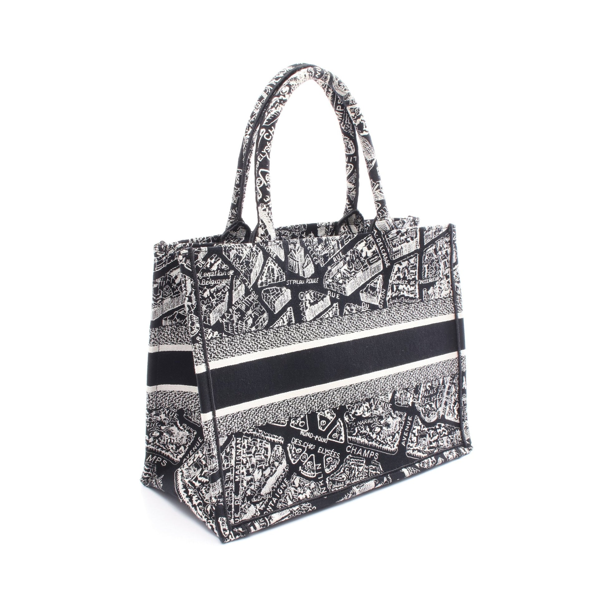BOOK TOTE ブックトート ミディアム ハンドバッグ トートバッグ キャンバス ブラック ホワイト クリスチャンディオール バッグ Christian Dior