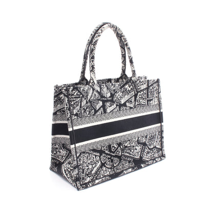 BOOK TOTE ブックトート ミディアム ハンドバッグ トートバッグ キャンバス ブラック ホワイト クリスチャンディオール バッグ Christian Dior