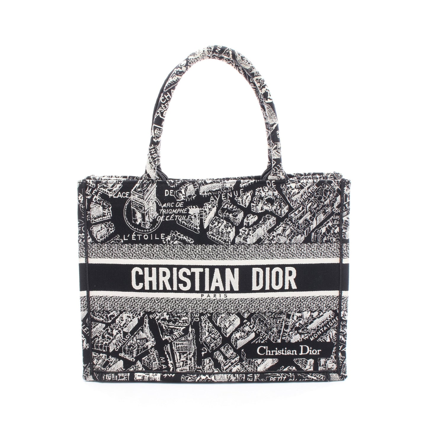 BOOK TOTE ブックトート ミディアム ハンドバッグ トートバッグ キャンバス ブラック ホワイト クリスチャンディオール バッグ Christian Dior