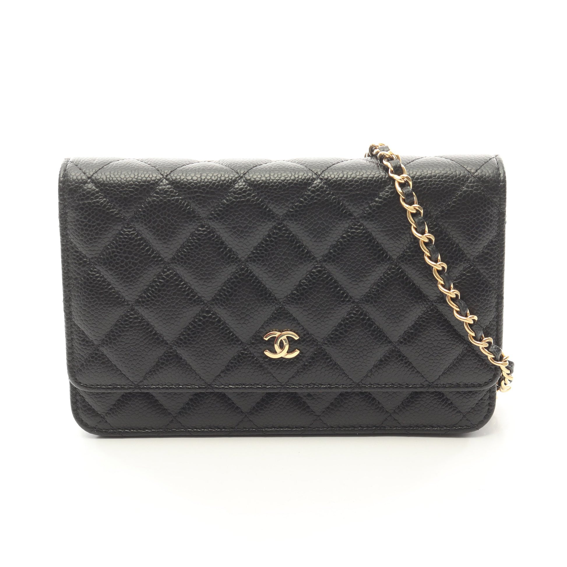 マトラッセ チェーンウォレット キャビアスキン ブラック ゴールド金具 シャネル バッグ CHANEL