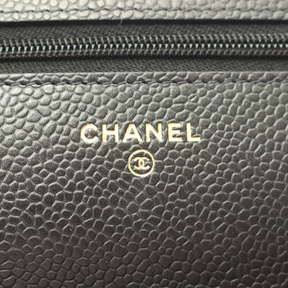 マトラッセ チェーンウォレット キャビアスキン ブラック ゴールド金具 シャネル バッグ CHANEL