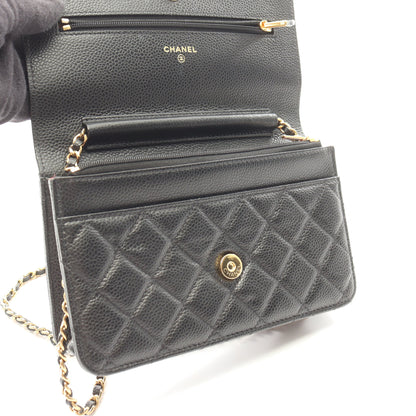 マトラッセ チェーンウォレット キャビアスキン ブラック ゴールド金具 シャネル バッグ CHANEL
