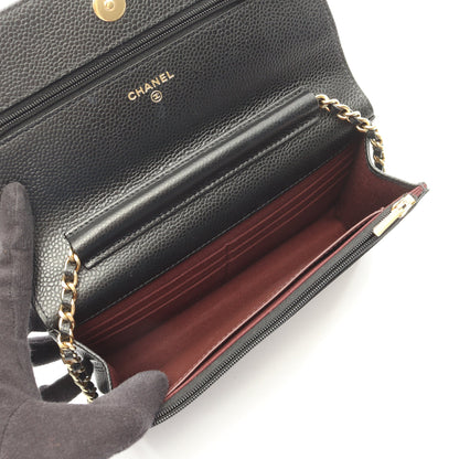 マトラッセ チェーンウォレット キャビアスキン ブラック ゴールド金具 シャネル バッグ CHANEL