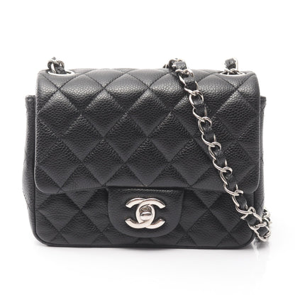 ミニマトラッセ チェーンショルダーバッグ キャビアスキン ブラック シルバー金具 シャネル バッグ CHANEL