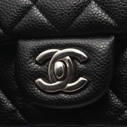 ミニマトラッセ チェーンショルダーバッグ キャビアスキン ブラック シルバー金具 シャネル バッグ CHANEL