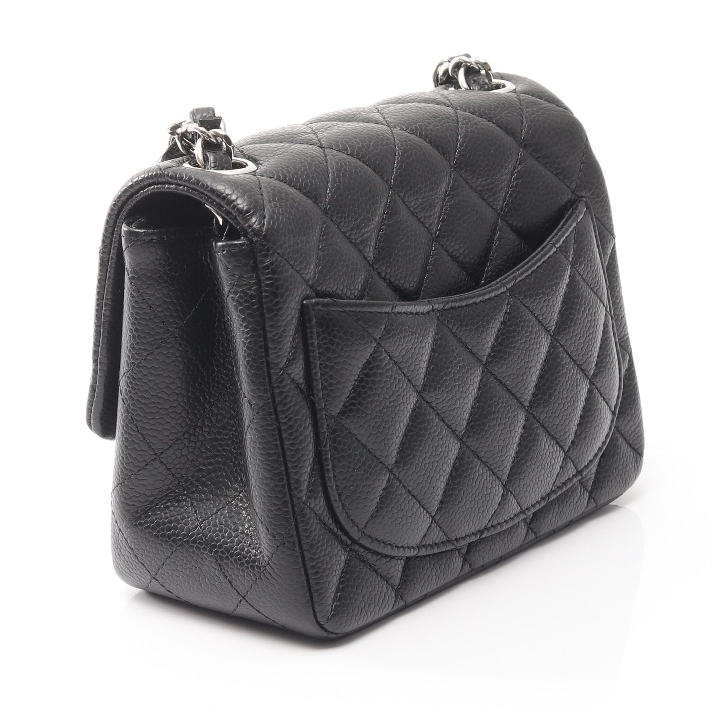 ミニマトラッセ チェーンショルダーバッグ キャビアスキン ブラック シルバー金具 シャネル バッグ CHANEL