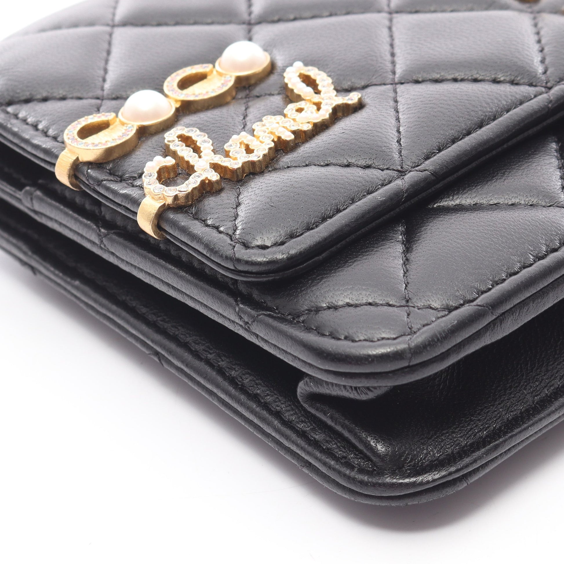 マトラッセ チェーンウォレット ラムスキン ブラック コンビ金具 シャネル バッグ CHANEL
