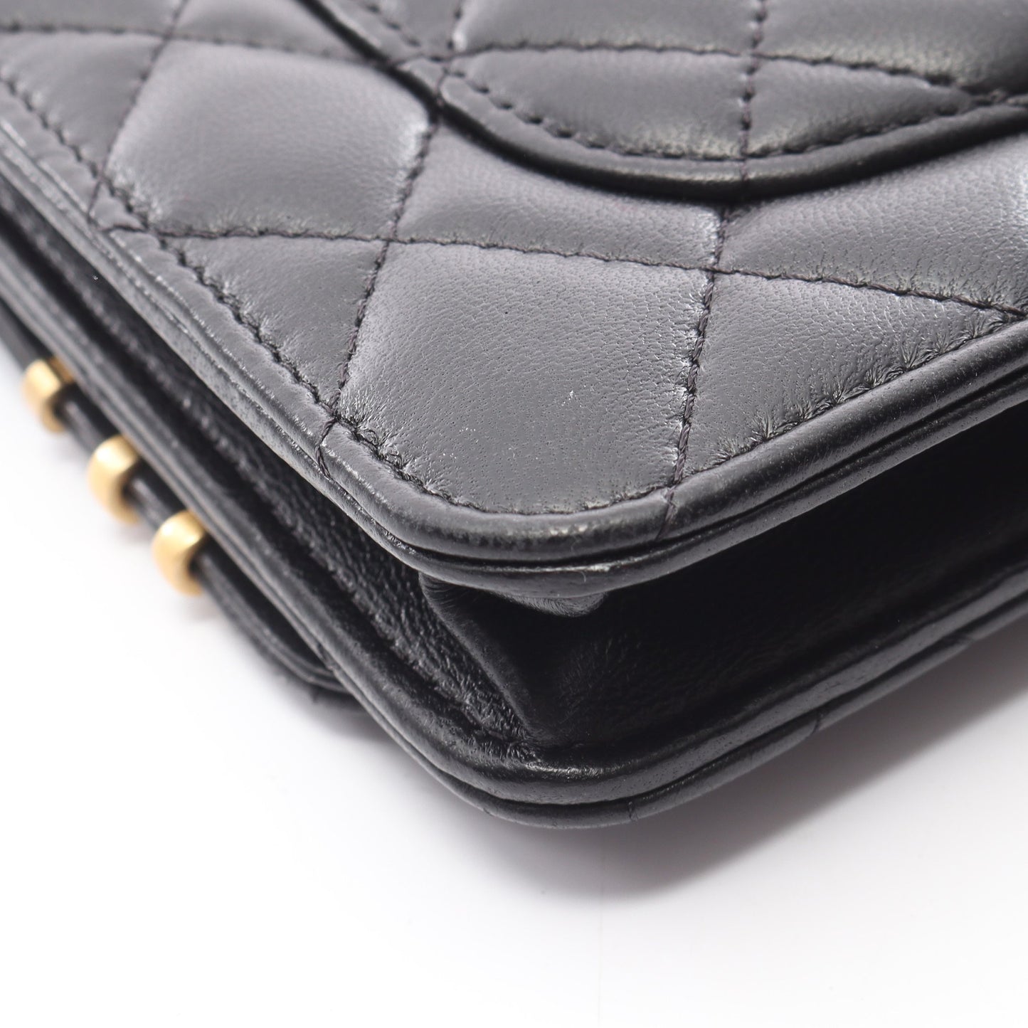 マトラッセ チェーンウォレット ラムスキン ブラック コンビ金具 シャネル バッグ CHANEL