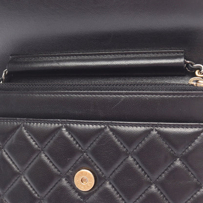 マトラッセ チェーンウォレット ラムスキン ブラック コンビ金具 シャネル バッグ CHANEL