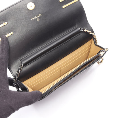 マトラッセ チェーンウォレット ラムスキン ブラック コンビ金具 シャネル バッグ CHANEL