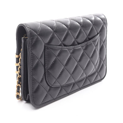 マトラッセ チェーンウォレット ラムスキン ブラック コンビ金具 シャネル バッグ CHANEL