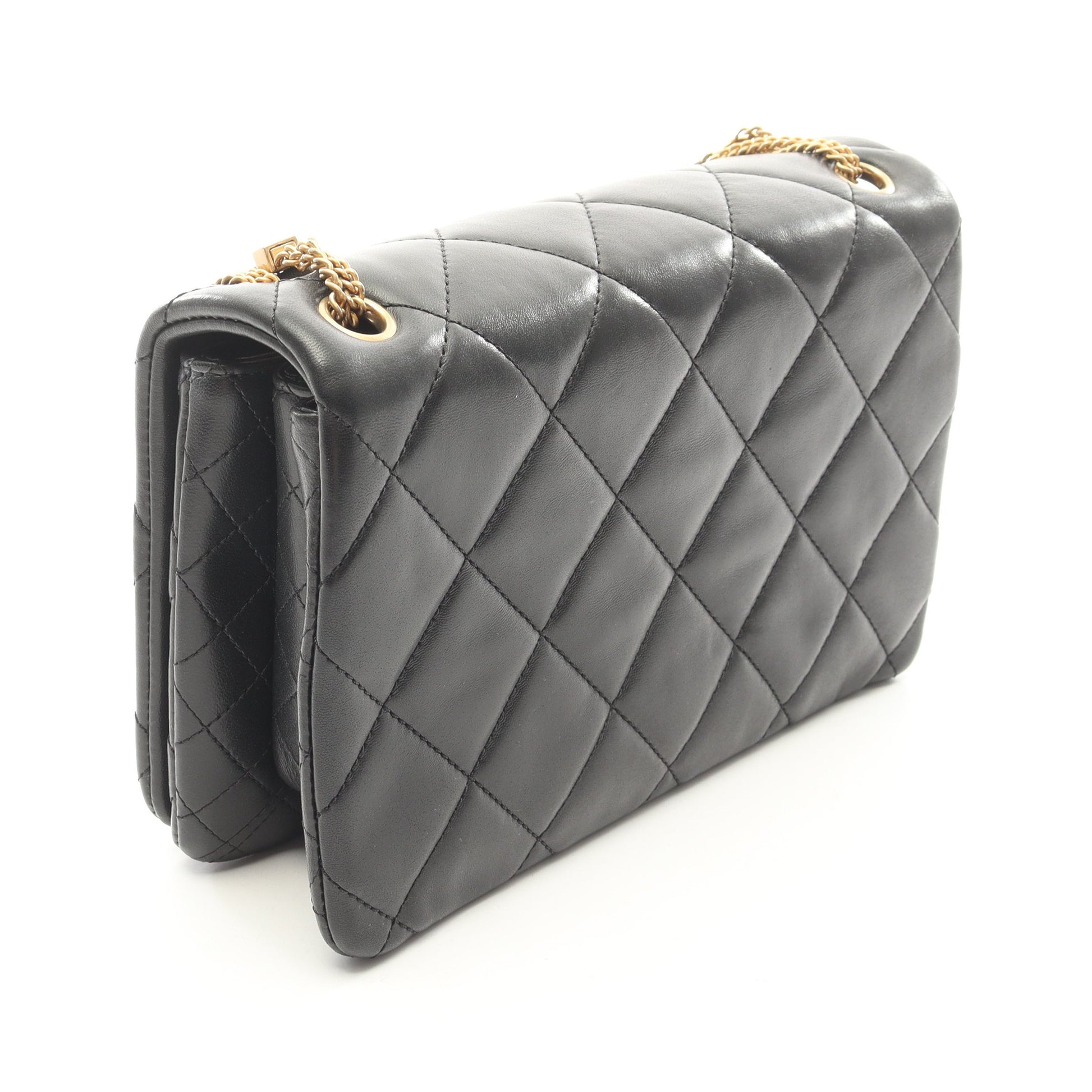 CHANEL19 チェーンショルダーバッグ ラムスキン ブラック ゴールド金具 シャネル バッグ CHANEL