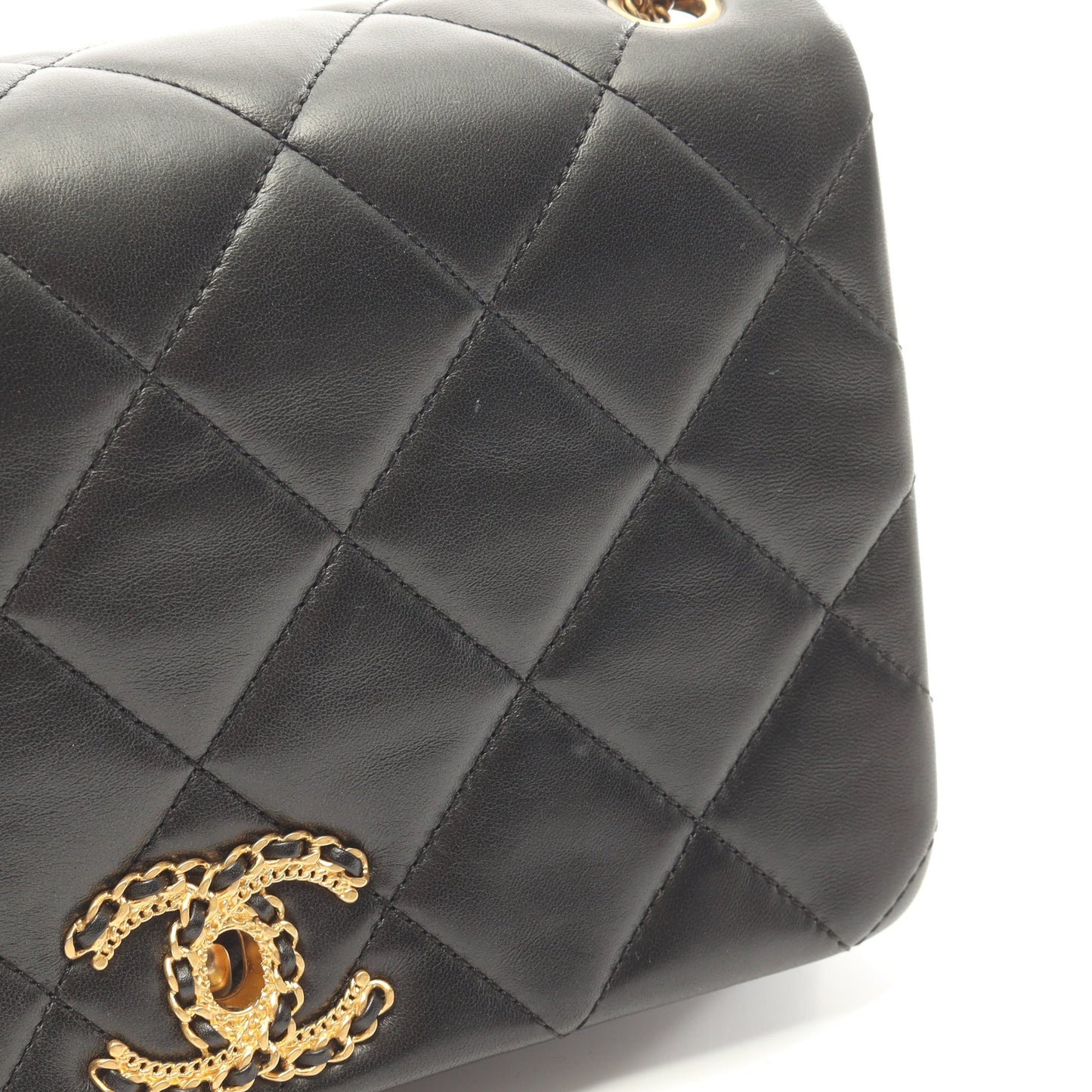 CHANEL19 チェーンショルダーバッグ ラムスキン ブラック ゴールド金具 シャネル バッグ CHANEL