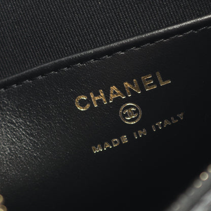マトラッセ ホーボー チェーンショルダーバッグ ラムスキン ブラック ゴールド金具 シャネル バッグ CHANEL