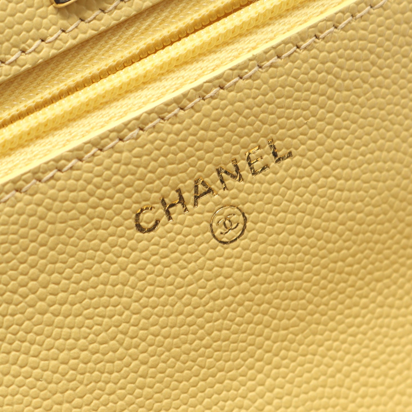 マトラッセ トップハンドル チェーンウォレット キャビアスキン ライトイエロー ゴールド金具 2WAY シャネル バッグ CHANEL