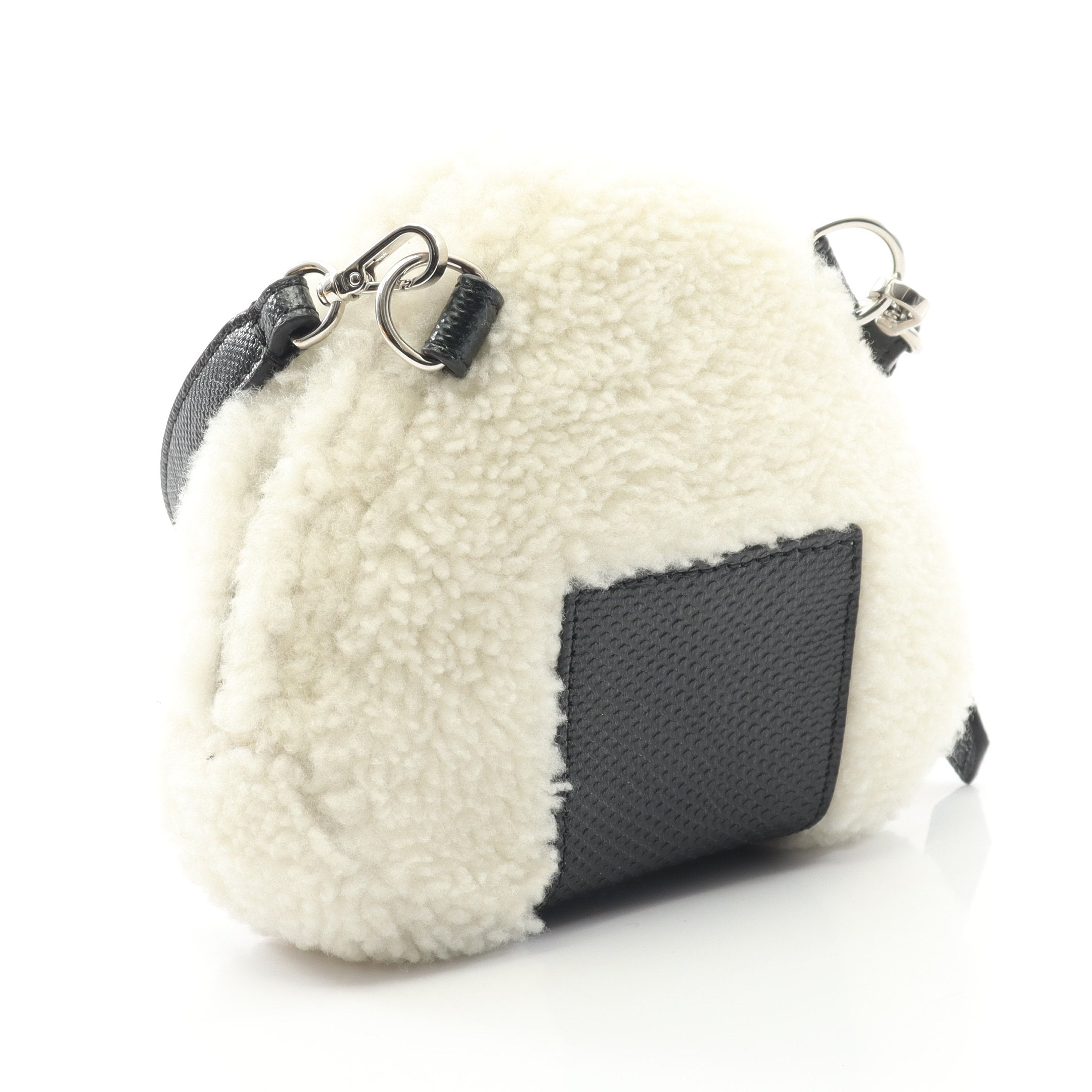 おにぎりバッグ ショルダーバッグ シープスキン レザー ホワイト