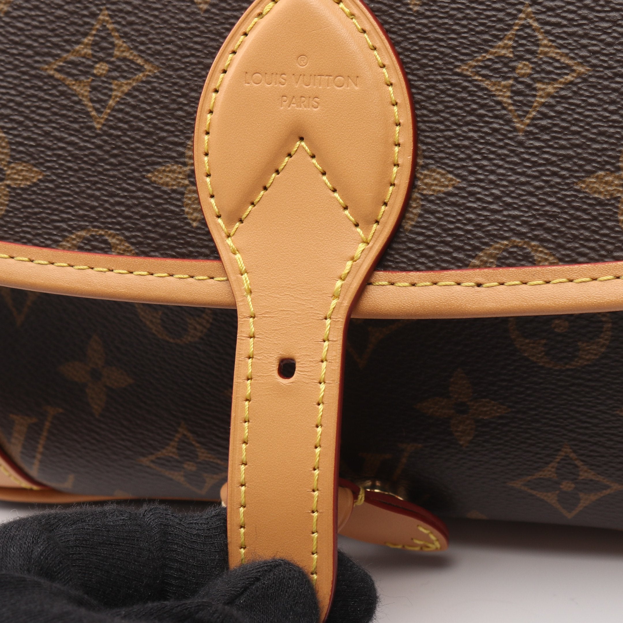 ディアヌ NM PM モノグラム ショルダーバッグ PVC レザー ブラウン