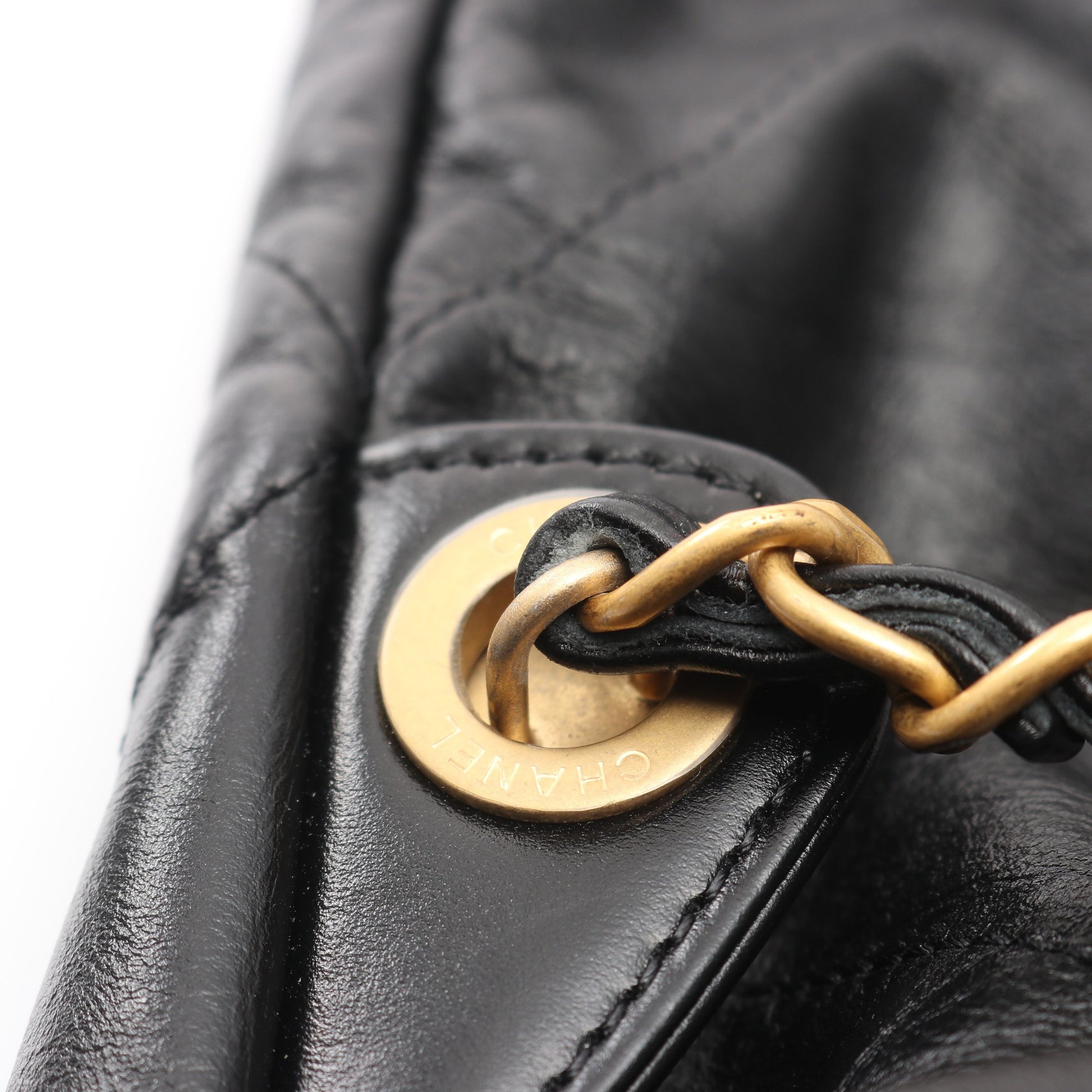 シャネル 22 ラージ バックパック リュックサック レザー ブラック ゴールド金具 シャネル バッグ CHANEL