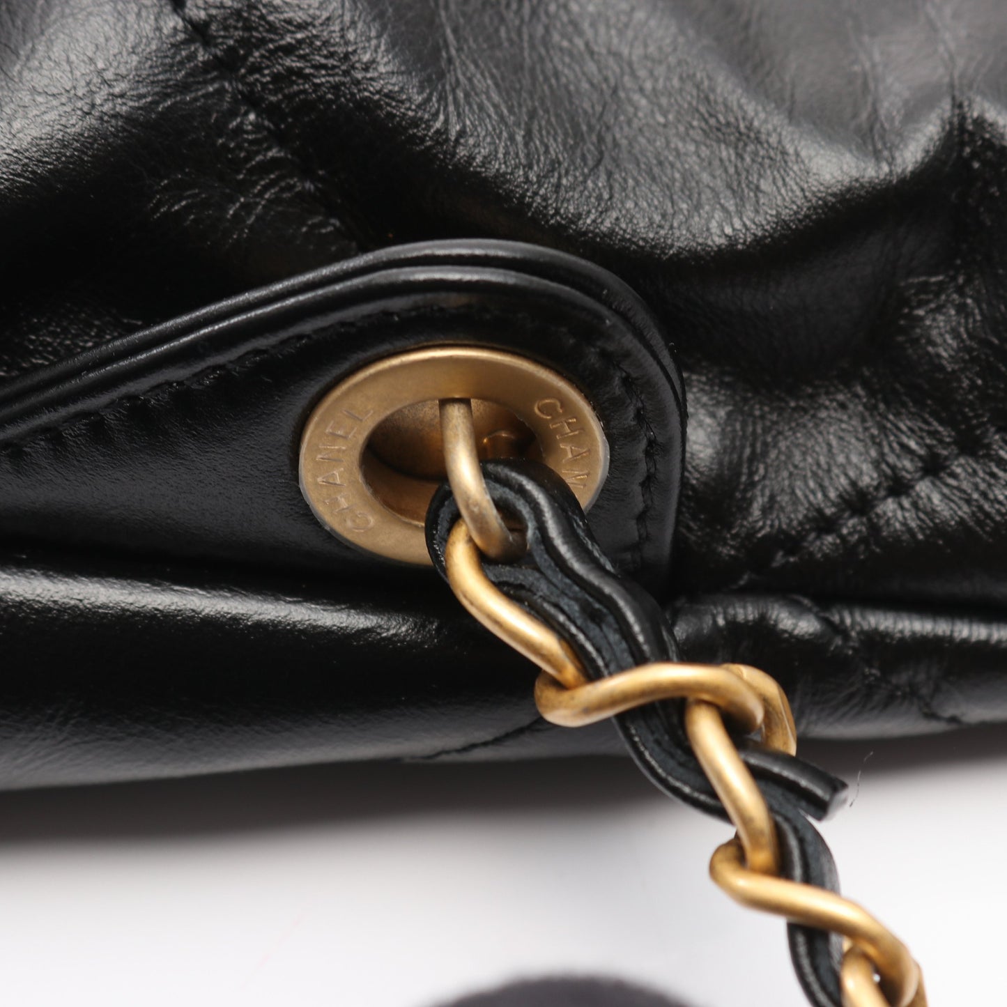 シャネル 22 ラージ バックパック リュックサック レザー ブラック ゴールド金具 シャネル バッグ CHANEL
