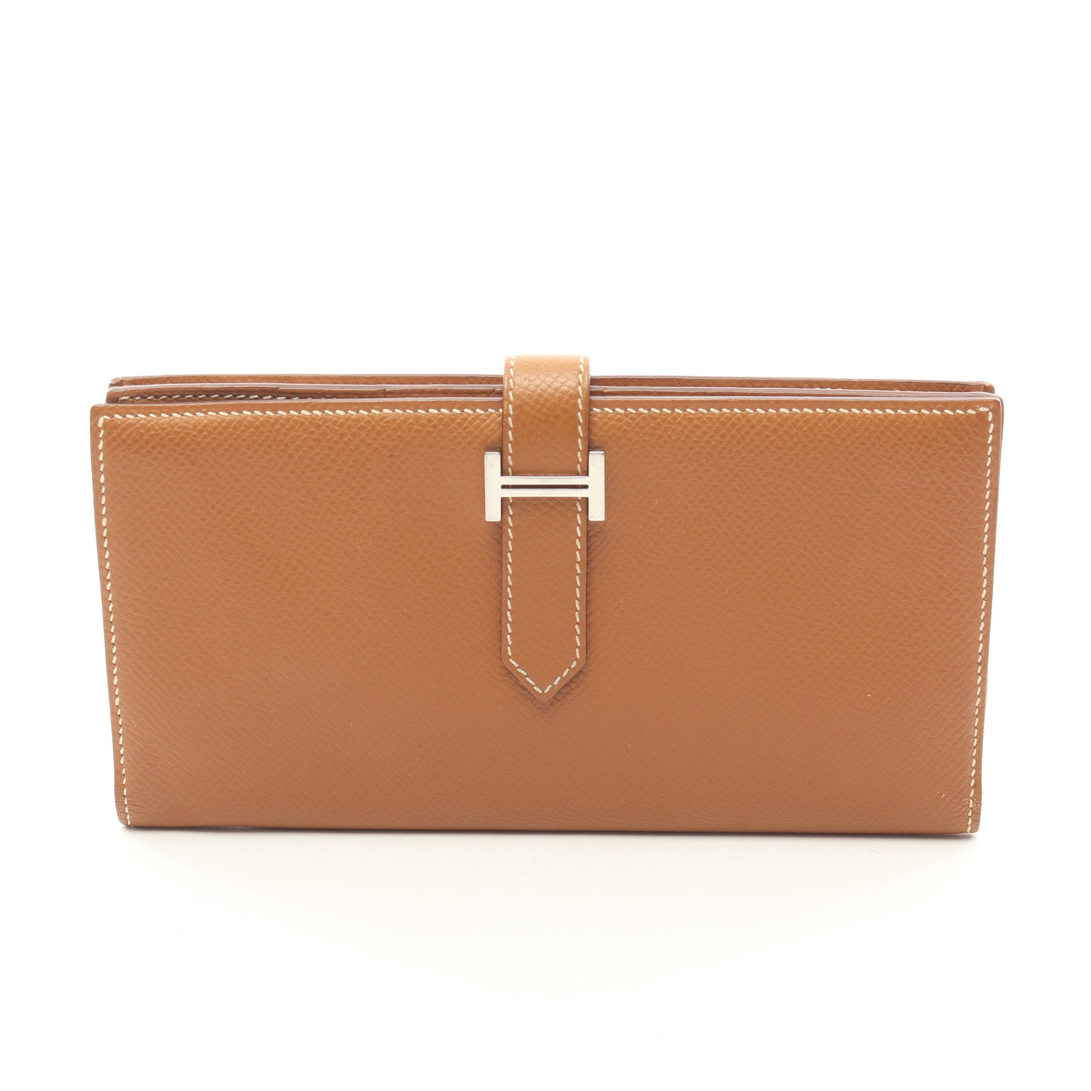 ベアンスフレ ゴールド 二つ折り長財布 ヴォーエプソン ブラウン