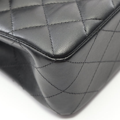 マトラッセ Wフラップ Wチェーンショルダーバッグ ラムスキン ブラック ゴールド金具 シャネル バッグ CHANEL