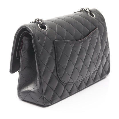 マトラッセ Wフラップ Wチェーンショルダーバッグ キャビアスキン ブラック シルバー金具 シャネル バッグ CHANEL