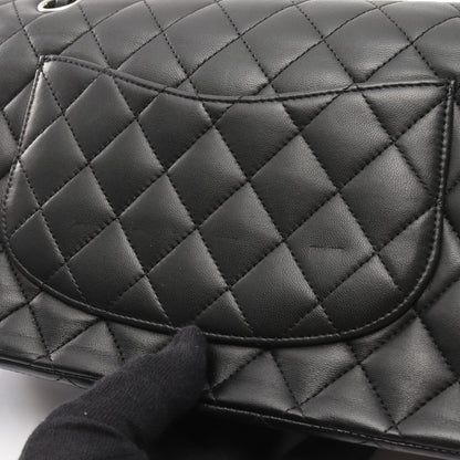 マトラッセ Wフラップ Wチェーンショルダーバッグ キャビアスキン ブラック シルバー金具 シャネル バッグ CHANEL