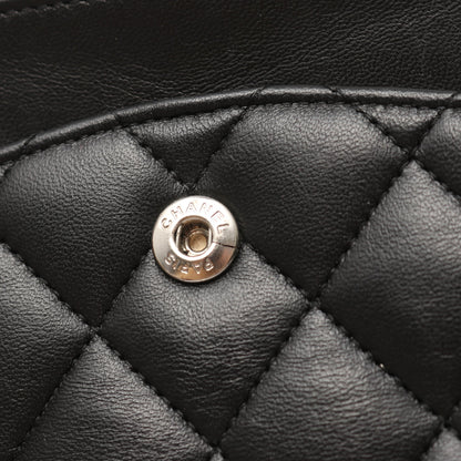 マトラッセ Wフラップ Wチェーンショルダーバッグ キャビアスキン ブラック シルバー金具 シャネル バッグ CHANEL