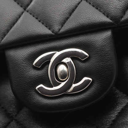マトラッセ Wフラップ Wチェーンショルダーバッグ キャビアスキン ブラック シルバー金具 シャネル バッグ CHANEL