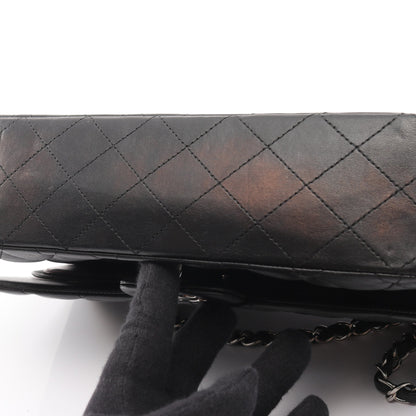 マトラッセ Wフラップ Wチェーンショルダーバッグ キャビアスキン ブラック シルバー金具 シャネル バッグ CHANEL
