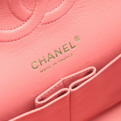 マトラッセ Wフラップ Wチェーンショルダーバッグ キャビアスキン ピンク ゴールド金具 シャネル バッグ CHANEL